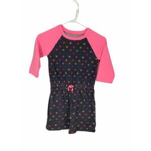 Cat & Jack Heart Pink Long Sleeve Dress Medium 7/8